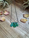 16-Inch Green Turquoise Necklace with Sterling Silver Pearls