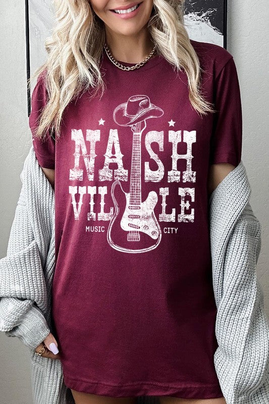 Nashville Western Cowboy Guitar Graphic T Shirts