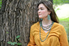 Leather Teardrop Earring in Cowboy Turquoise