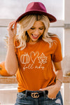 Fall Vibes Pumpkin Heart Leaf Graphic Tee