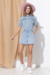 Washed Denim Overall Romper