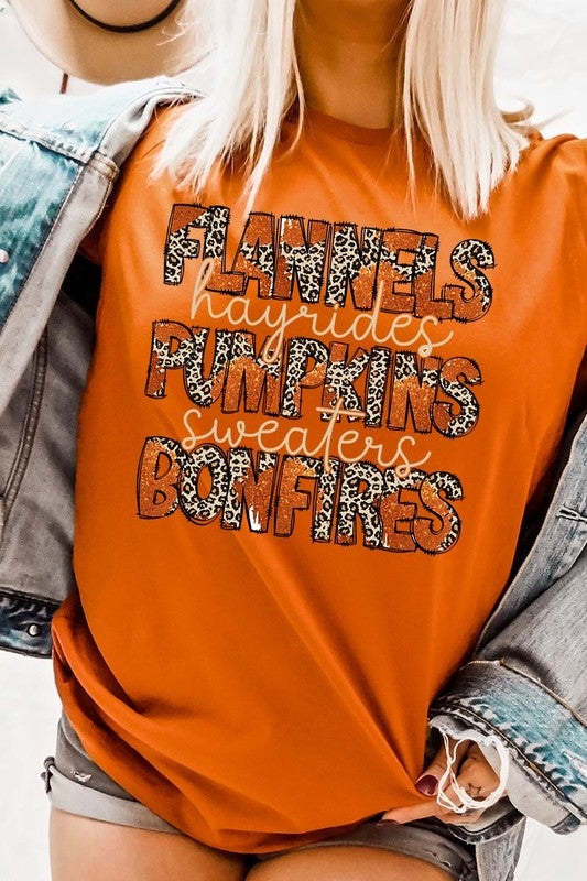 Flannels, Pumpkins, and Bonfires Tee