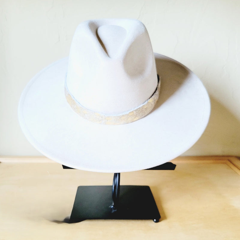**Cream & Gold Metallic Leather Hat Band Only 984e – Gypsies and Cowgirls