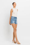 High Rise Side Slit A Line Shorts