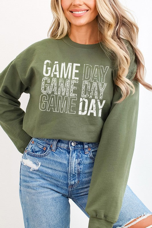 Fall Football Distressed Game Day Stack Sweatshirt