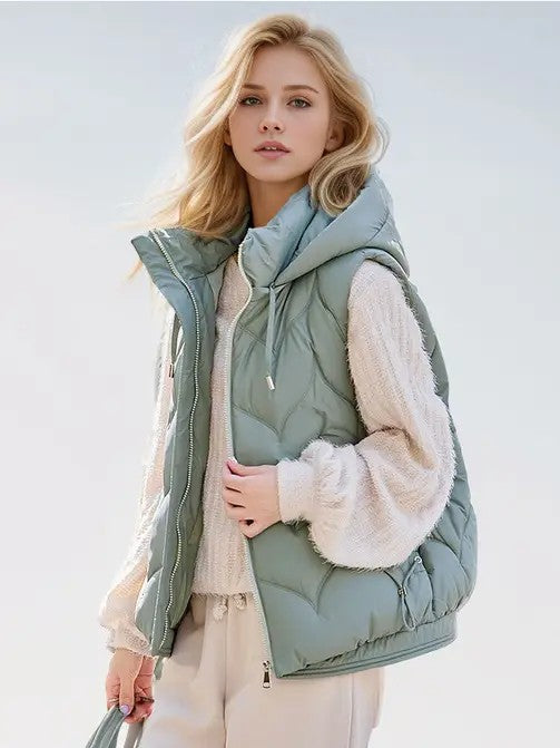 Puffer vest with Hoodie 