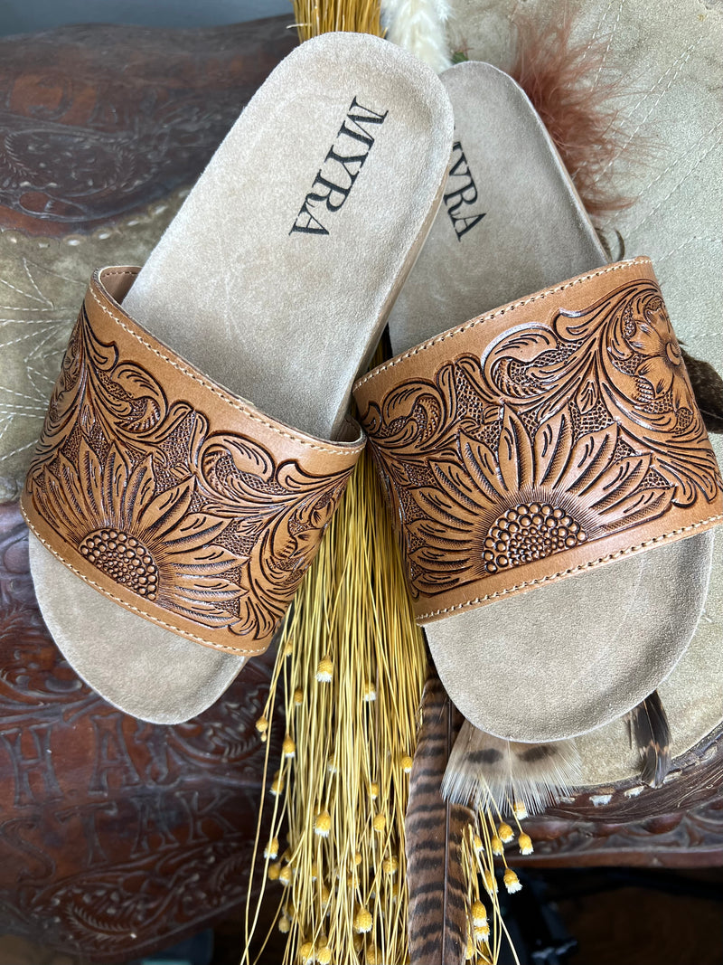 Dottie Hand Tooled Sandals