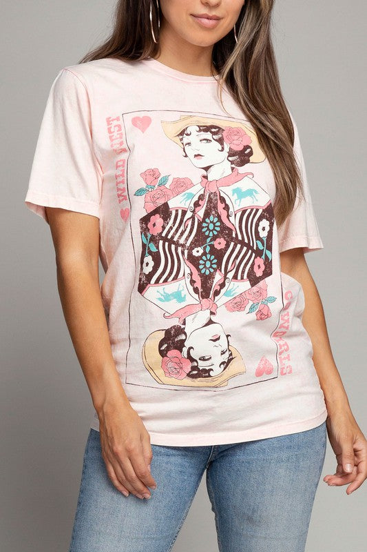 Wild West Queen of Hearts Cowgirl Graphic Tee