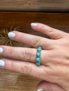 Band Ring - Size 10 - Kingman Turquoise & sterling silver