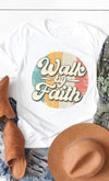 Walk By Faith Vintage Retro Graphic Tee