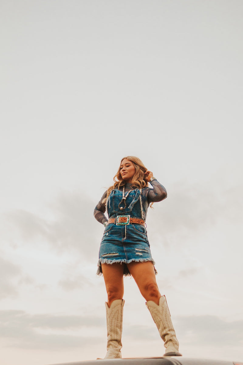 The Denim Mesh Top