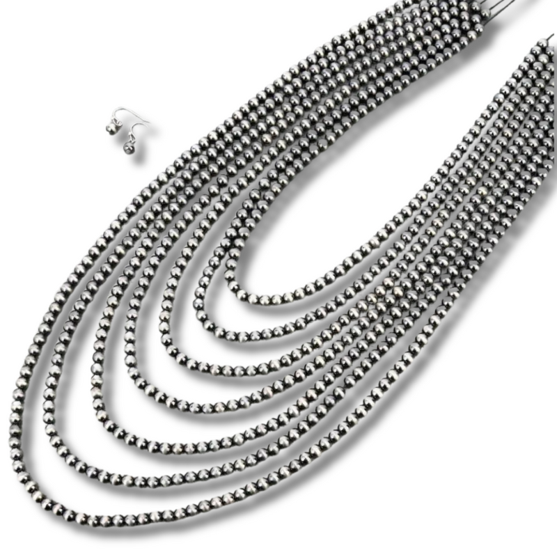 Gatton Navajo Style Pearl Layer Fashion Necklace