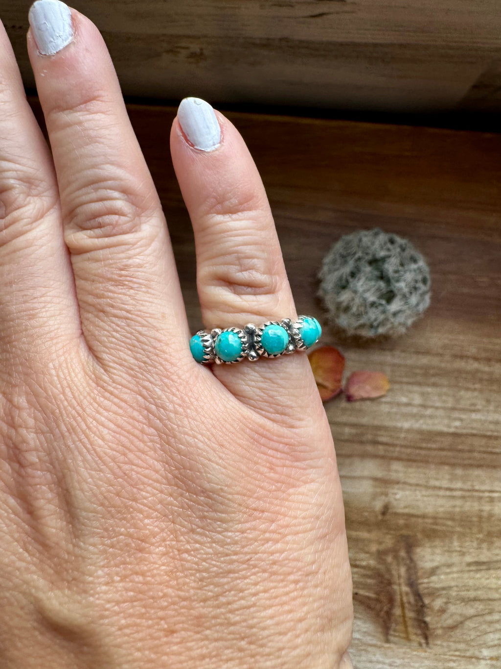 Band Ring - Size 6 - Kingman Turquoise & sterling silver