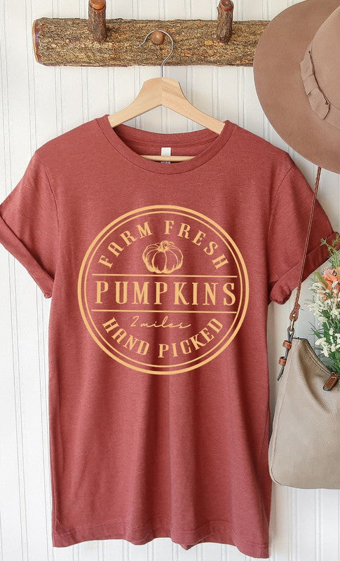 Farm Fresh Pumpkins Circle PLUS Graphic Tee