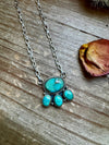 Cluster Necklace Kingman Turquoise & Sterling Silver