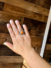 Ring size 8 - Orange spiny and sterling silver