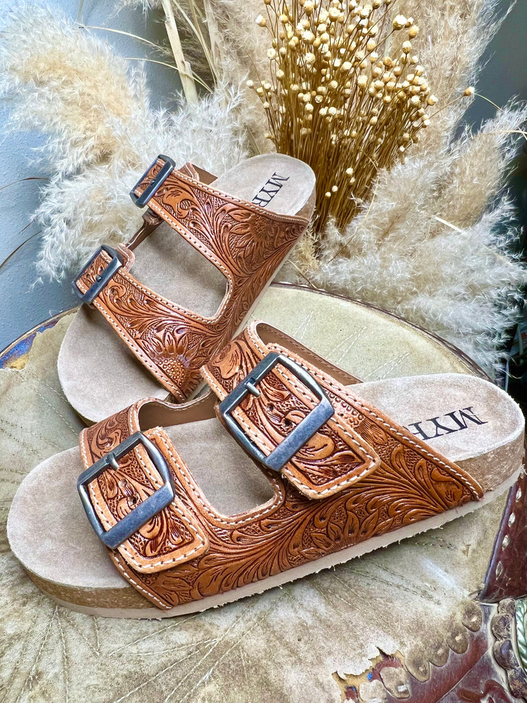 Megan Hand Tooled Sandals