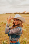 The Denim Mesh Top