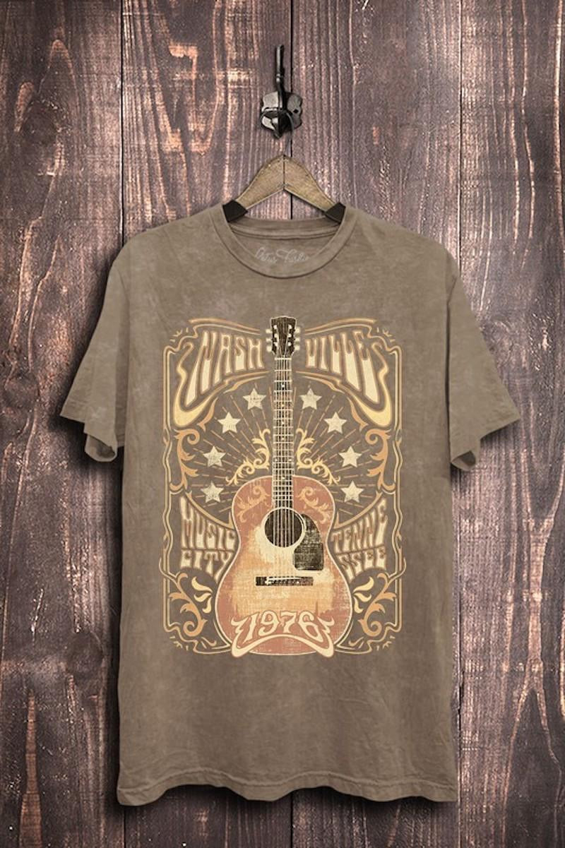 Light Sandy Brown Nashville Guitar Shirt