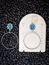 Poppy Stud Dangle Hoop Fashion Earrings