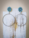 Poppy Stud Dangle Hoop Fashion Earrings