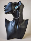 Poppy Stud Dangle Hoop Fashion Earrings