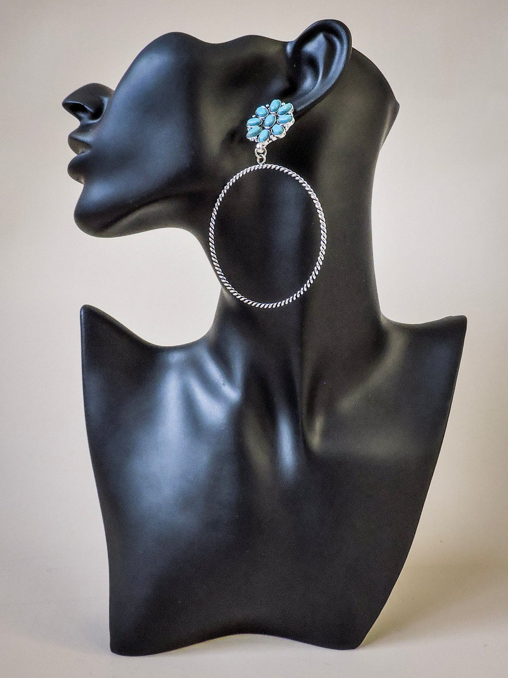 Poppy Stud Dangle Hoop Fashion Earrings
