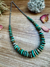 22 inch greener graduated turquoise necklace with Sterling silver pearls