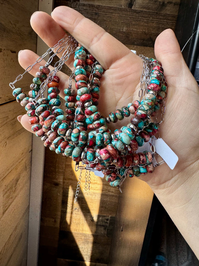 16.5 inch chain choker and Verascite sea sediment and sterling silver