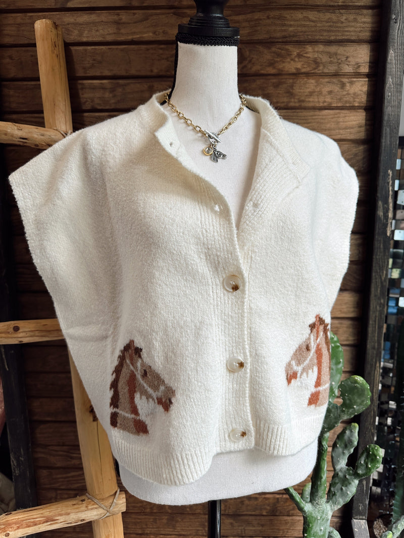 The Pony Sleeveless Cardigan