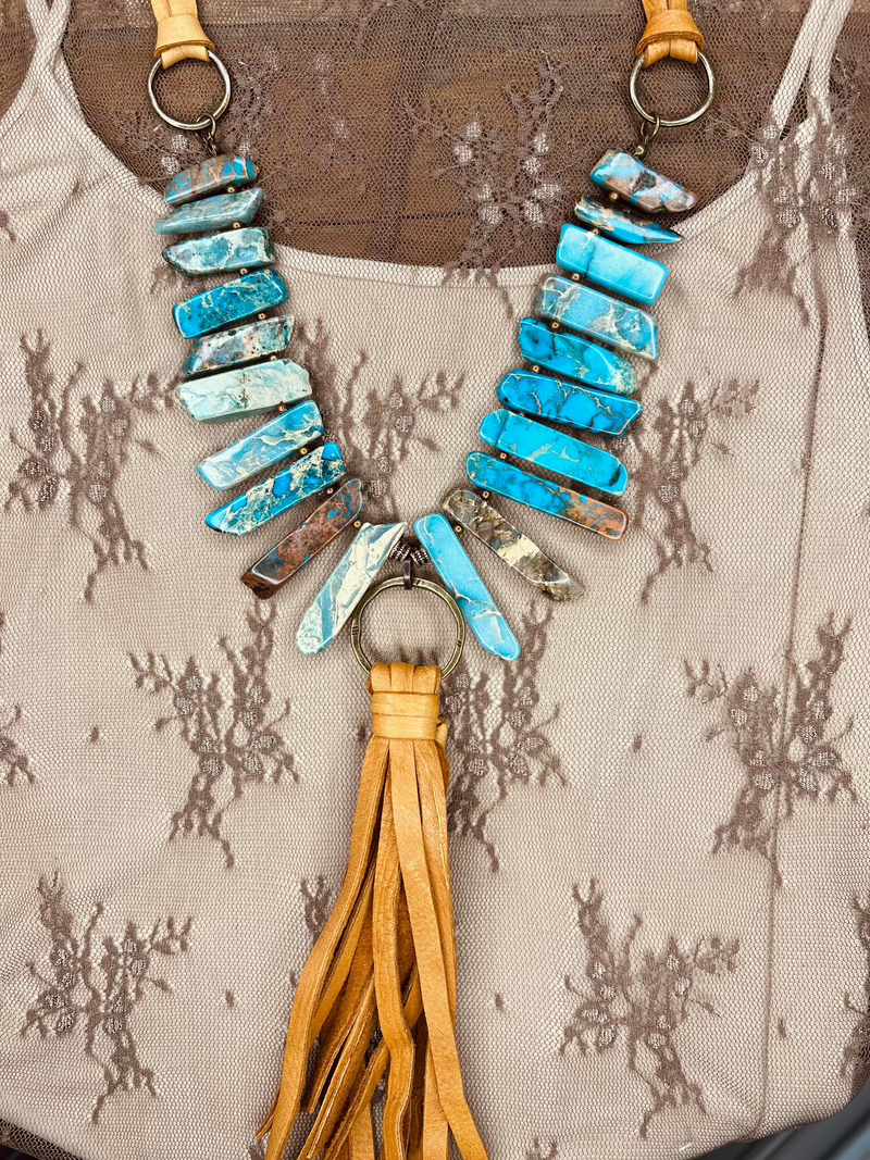 Ocean agate spike necklace