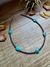 15-Inch Turquoise Necklace with 4mm & 5mm Beads