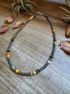 18-Inch Sterling Silver Pearl & Bumblebee Jasper Necklace