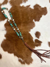 Turquoise Beaded Tassel Necklace