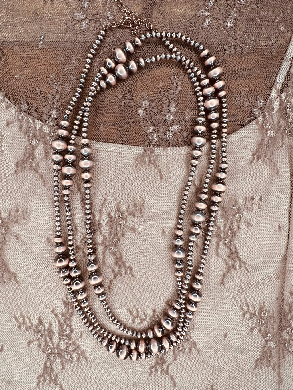 Double Wrap burnished Copper Pearls