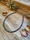 Sterling Silver Pearls choker and Pink and blue sea sediment Heishi