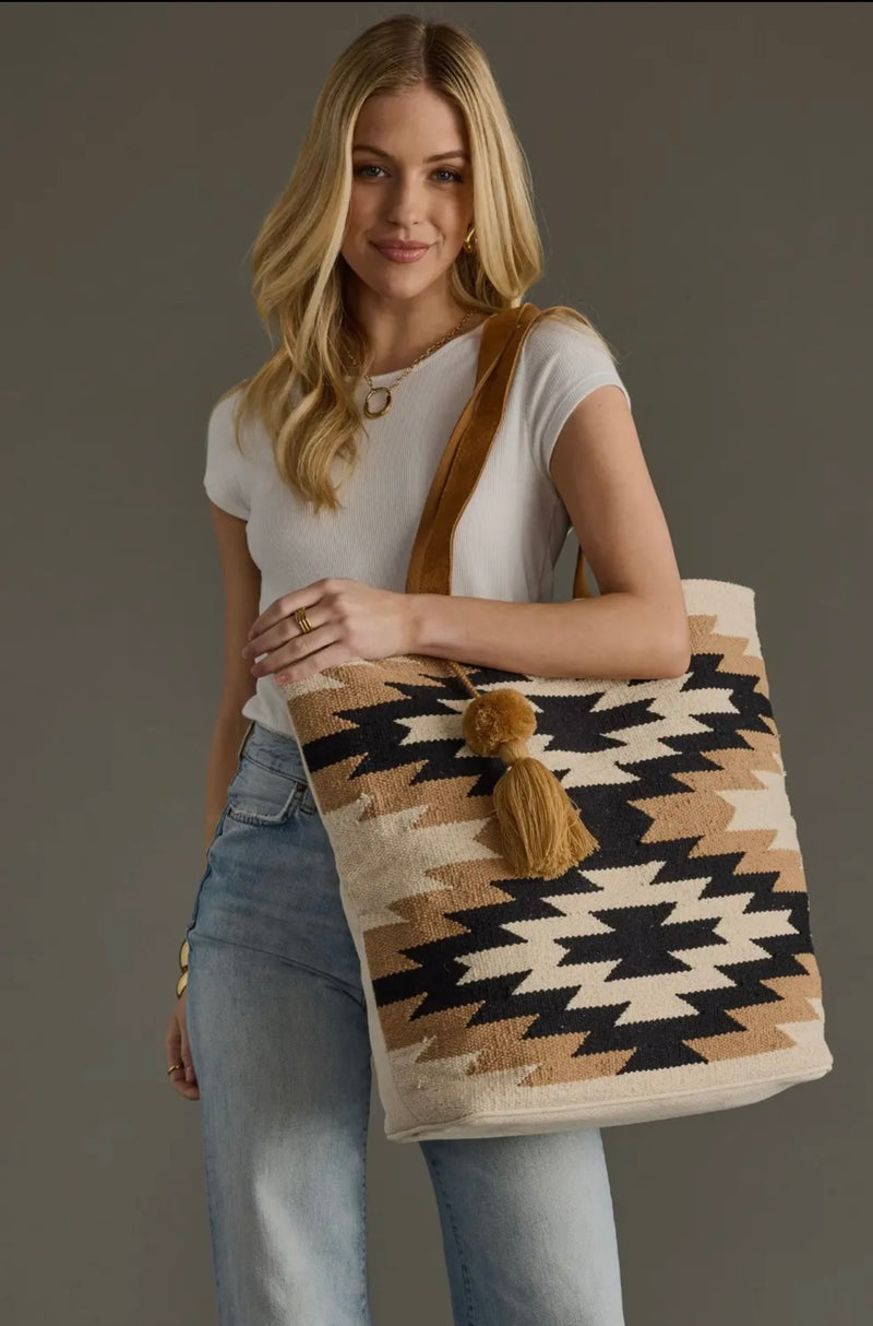 Town, Tan and Cream Tote Bag