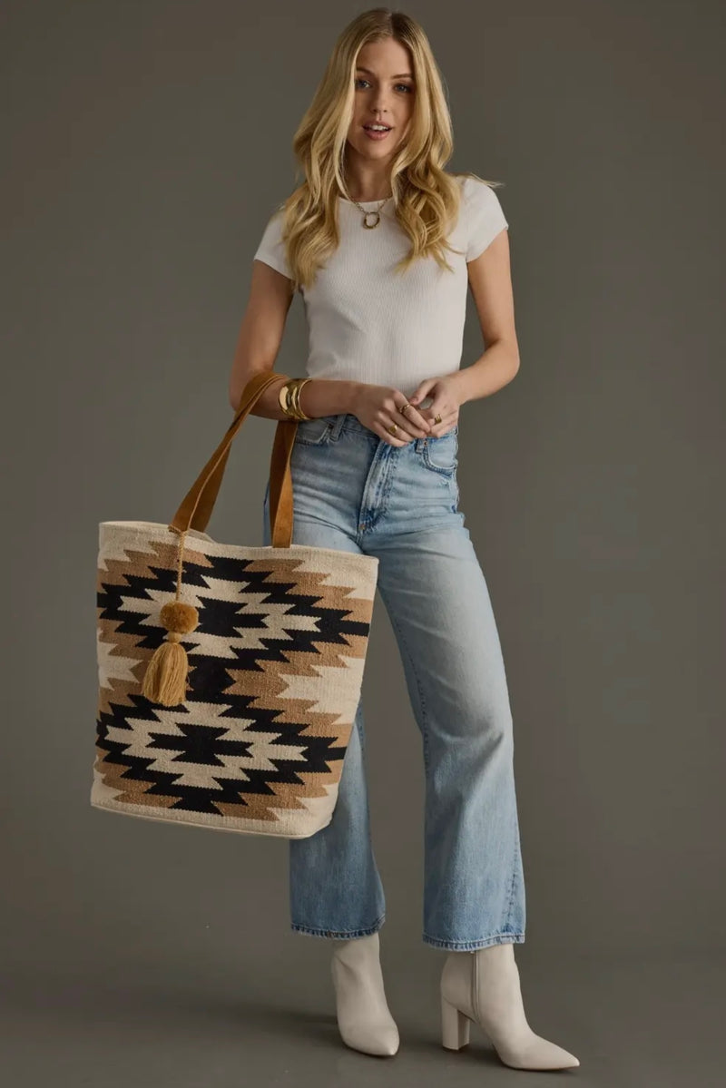 Town, Tan and Cream Tote Bag