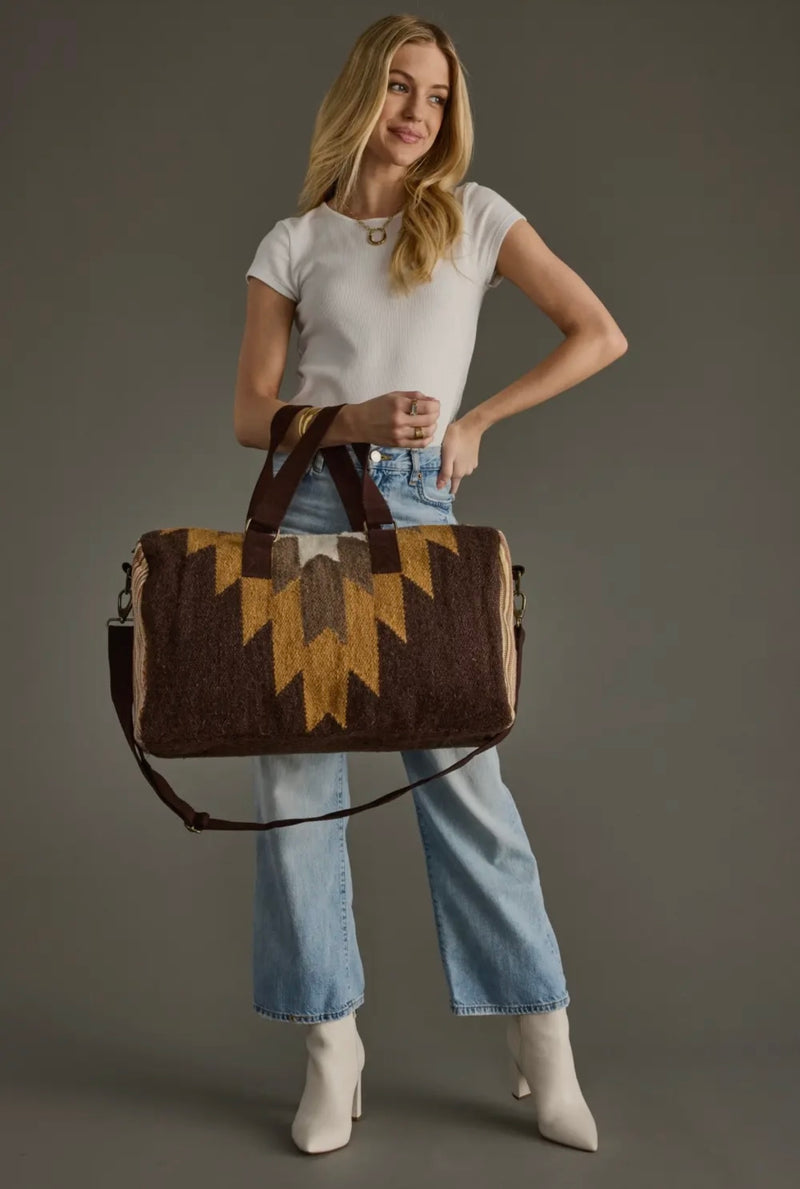 Brown, Camel, and Tan Duffel Bag