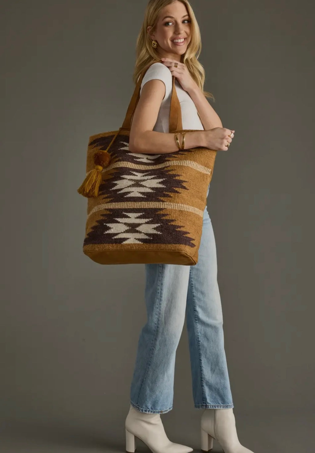Camel, Brown and Cream Tote