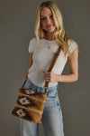 Tan, Brown and Cream Crossbody