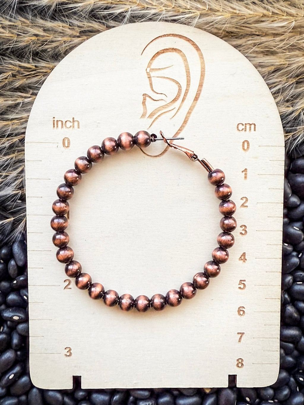 Darcy Navajo Style Pearl Fashion Hoop Earrings