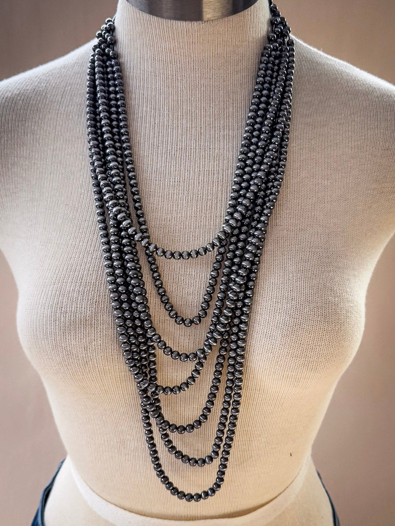 Gatton Navajo Style Pearl Layer Fashion Necklace