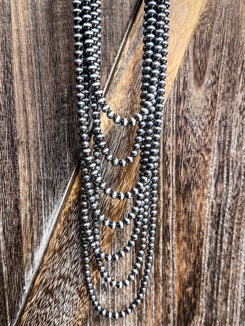 Gatton Navajo Style Pearl Layer Fashion Necklace