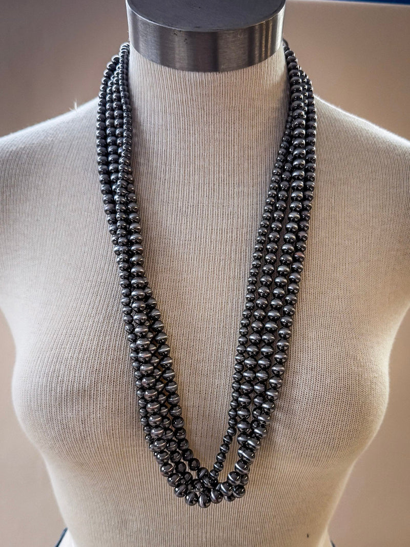 Polly Navajo Style Pearl Layer Fashion Necklace