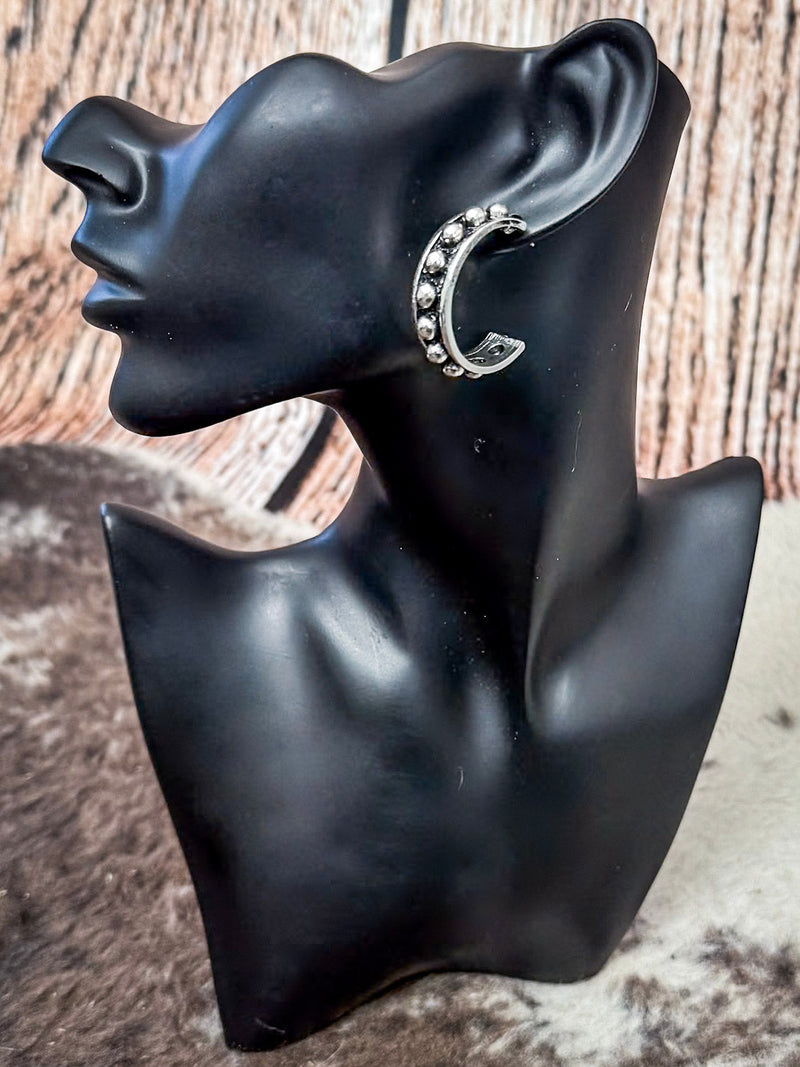 Waco Western Bubble Fashion Hoop Earrings