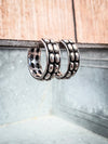 Abilene Metal Bubble Fashion Stud Hoop Earrings
