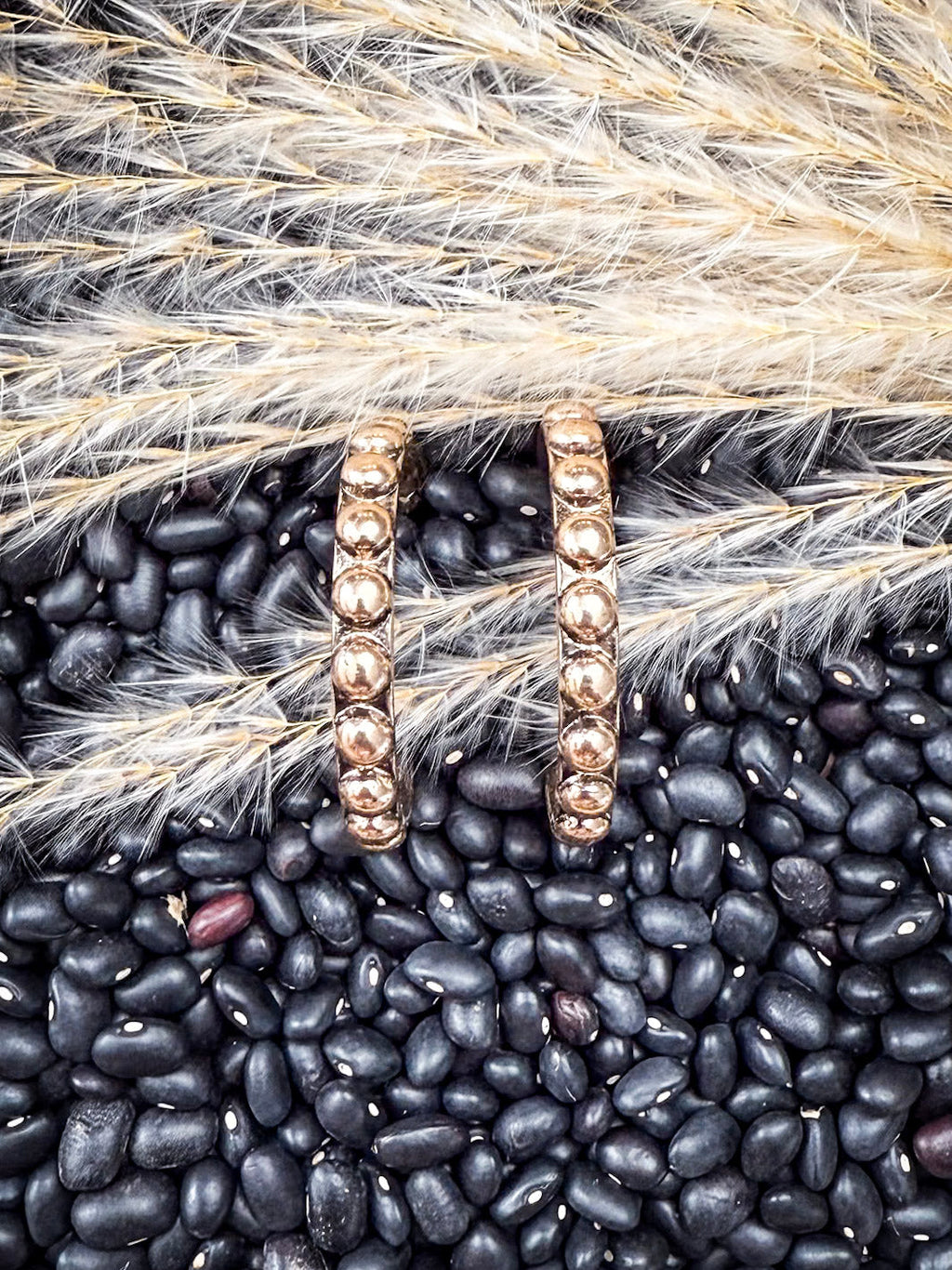 Galveston Metal Bubble Fashion Stud Hoop Earrings - Gold