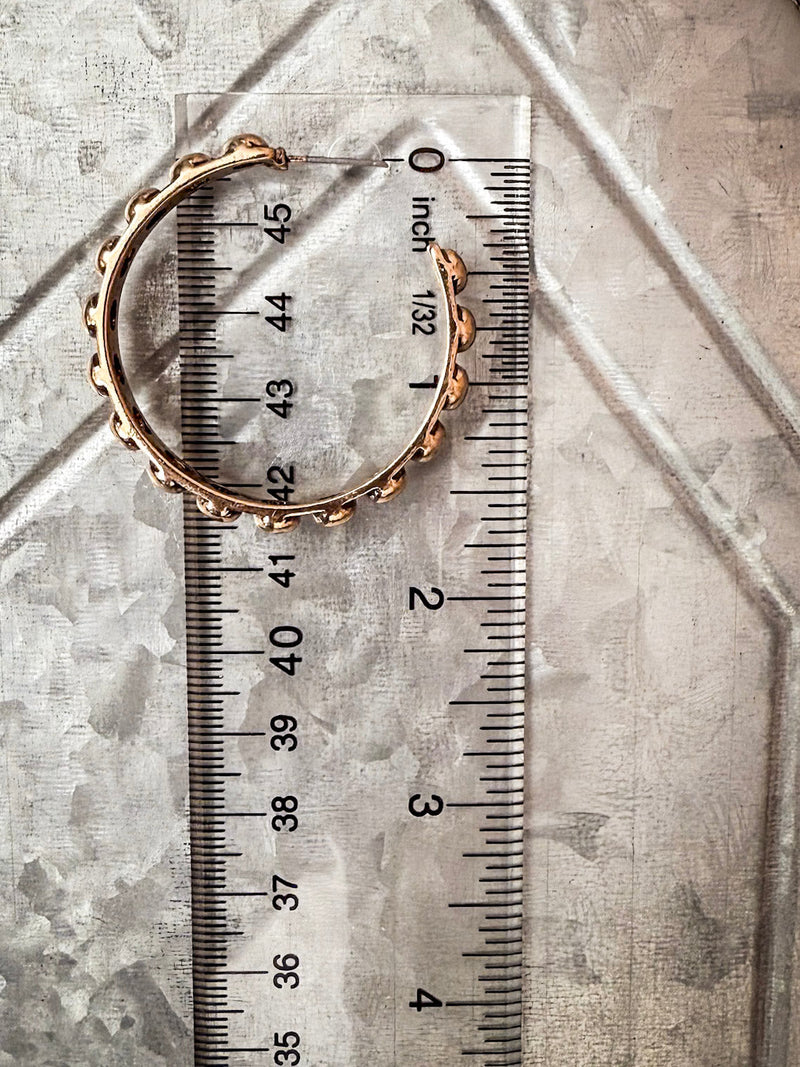 Galveston Metal Bubble Fashion Stud Hoop Earrings - Gold