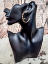 Galveston Metal Bubble Fashion Stud Hoop Earrings - Gold